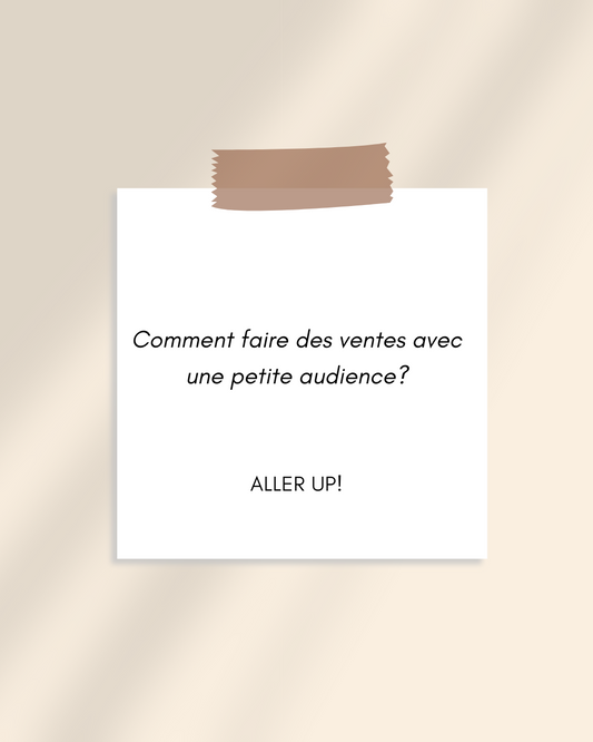 Comment vendre avec une petite audience ?